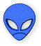 aliens head blue