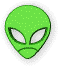 aliens head green