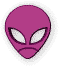 aliens head purple